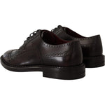 Dolce & Gabbana Elegant Purple Leather Derby Formal Shoes Dolce & Gabbana Black