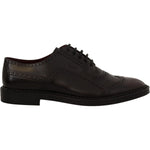 Dolce & Gabbana Elegant Purple Leather Derby Formal Shoes Dolce & Gabbana Black
