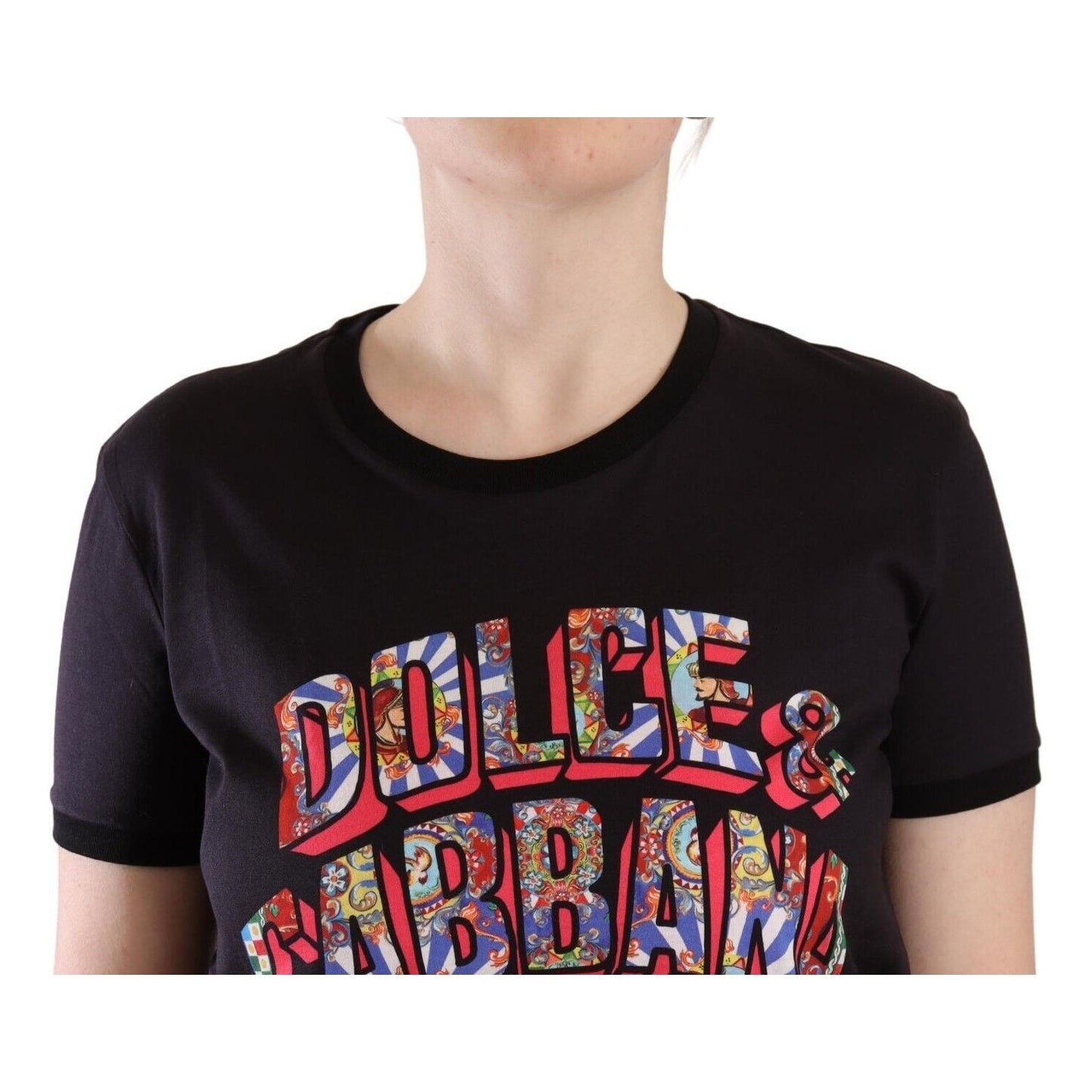Dolce & Gabbana Chic Black Crew Neck Logo Tee Dolce & Gabbana Black