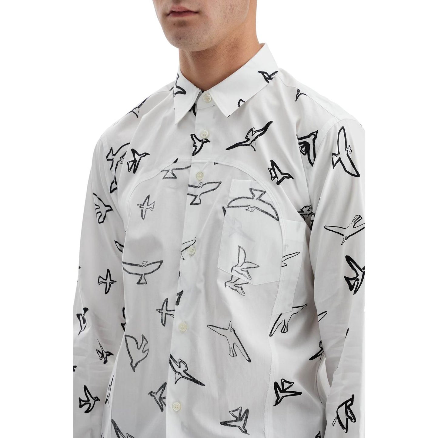 COMME DES GARCONS BLACK shirt with inside-out insert Shirts COMME DES GARCONS BLACK Gray