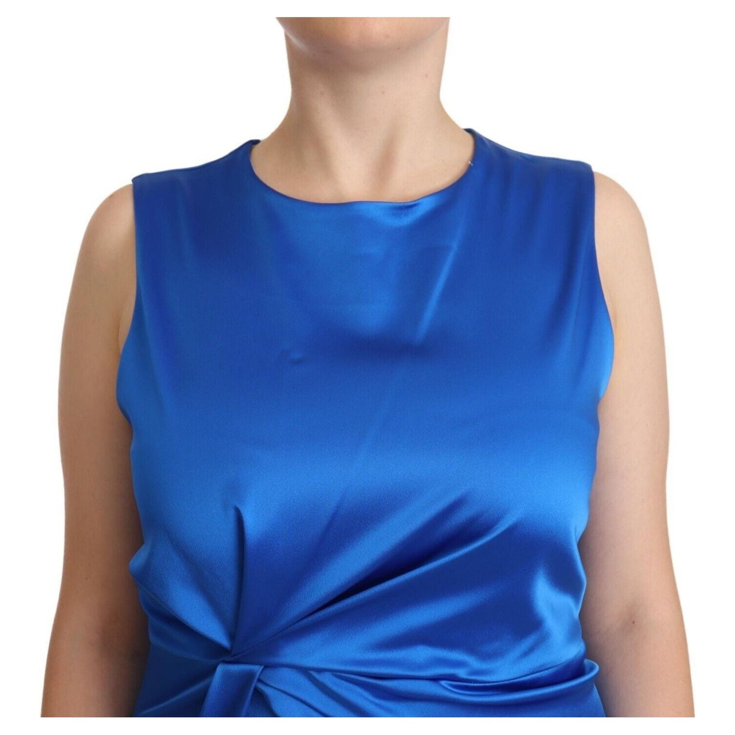 P.A.R.O.S.H. Elegant Sleeveless Sheath Midi Dress P.A.R.O.S.H. Dark Slate Blue