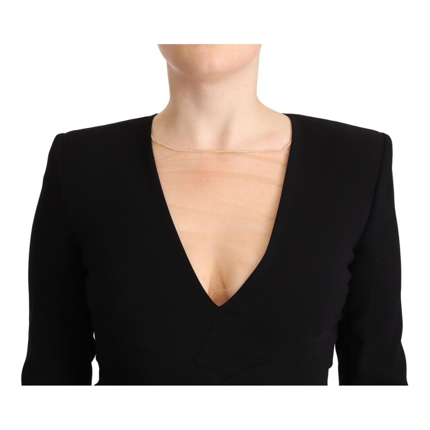 Dsquared² Elegant Black V-Neck Mini Dress Dsquared² Black