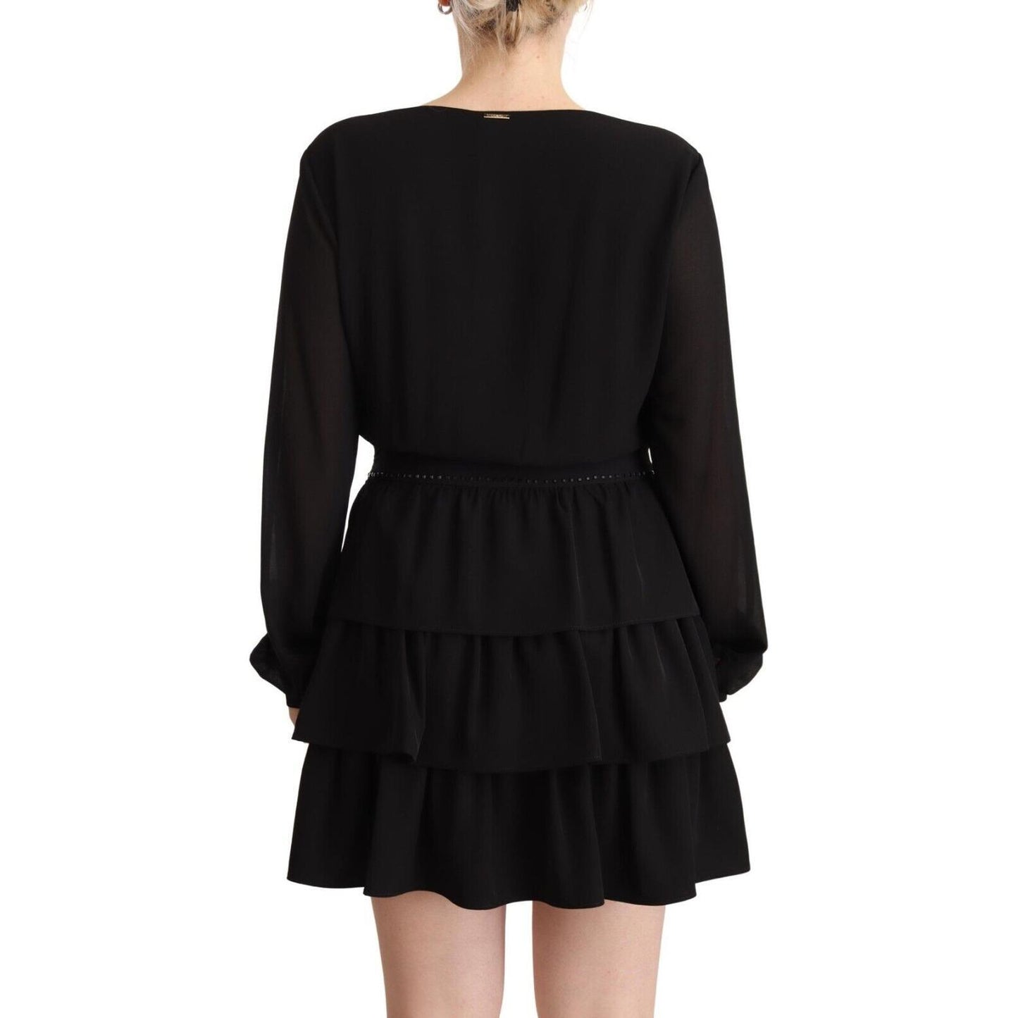 Liu Jo Elegant Black A-Line Mini Dress with Long Sleeves Liu Jo Black
