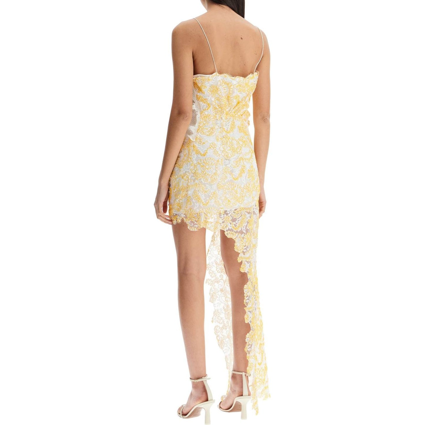 Christopher Esber mini dress in yellow floral lace with adjustable straps Dresses Christopher Esber Tan