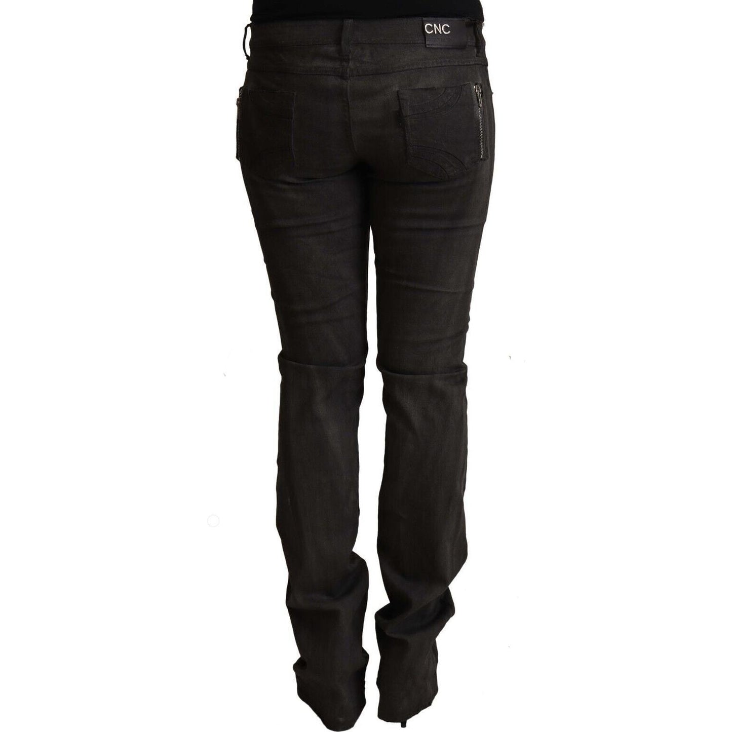 Costume National Elegant Mid Waist Skinny Black Trousers Costume National Black