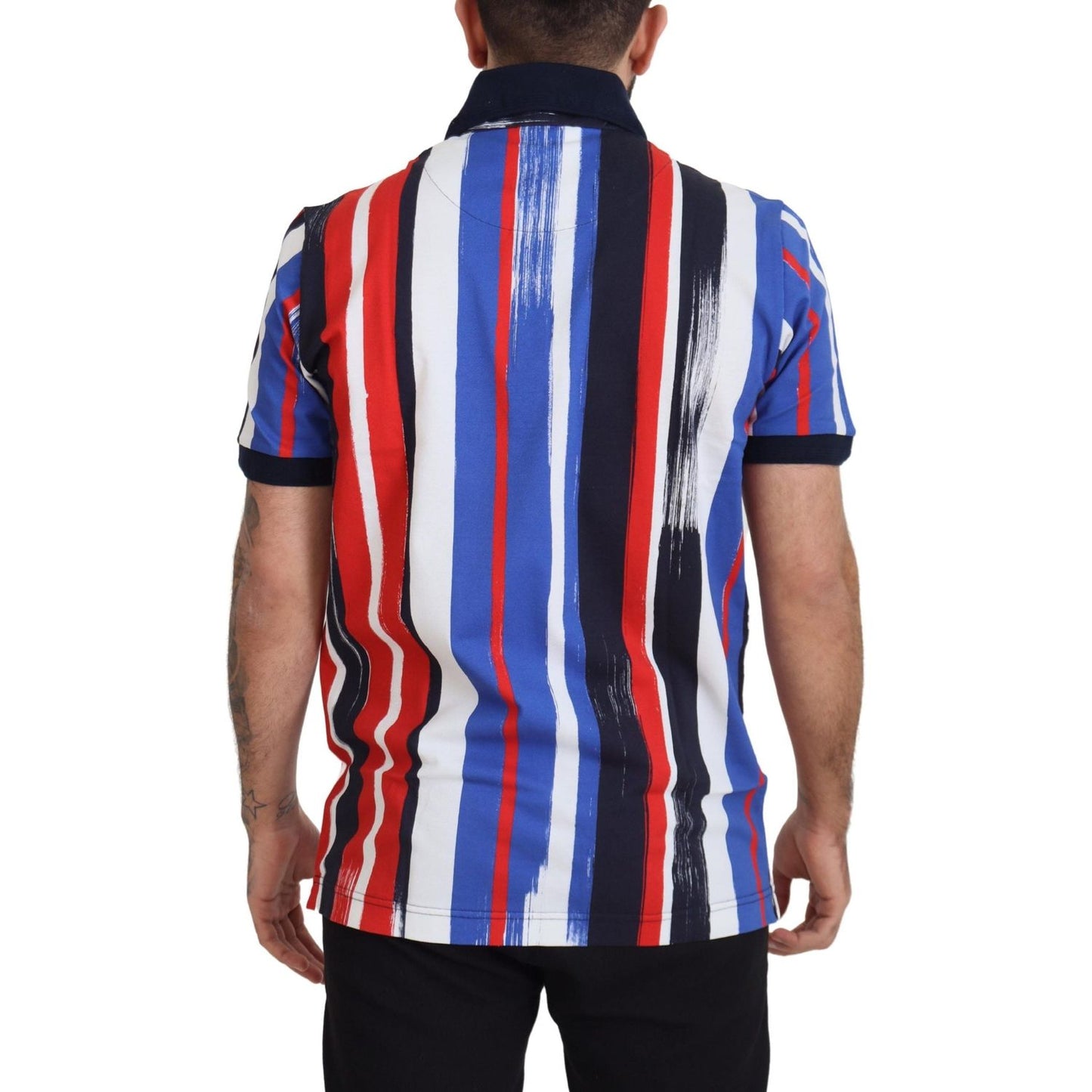 Dolce & Gabbana Elegant Striped Cotton Polo T-shirt Dolce & Gabbana Rosy Brown