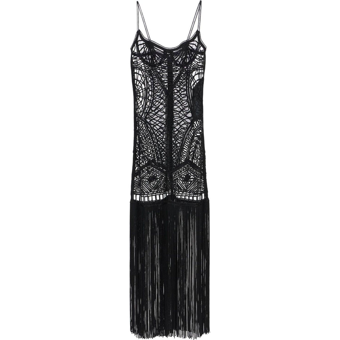 The Attico embroidered tulle midi dress Dresses The Attico Black