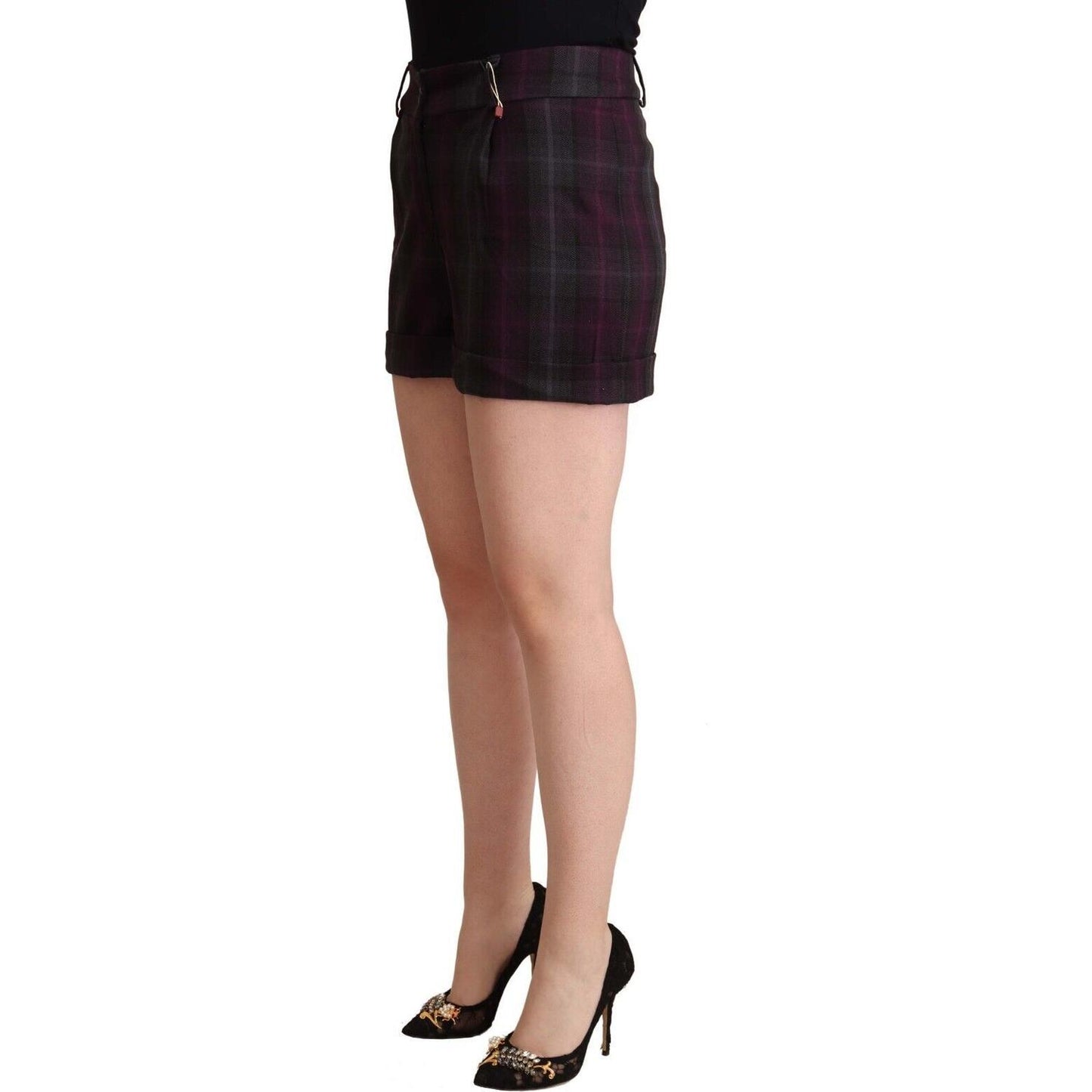 BENCIVENGA Multicolor Mid Waist Checkered Shorts BENCIVENGA Rosy Brown