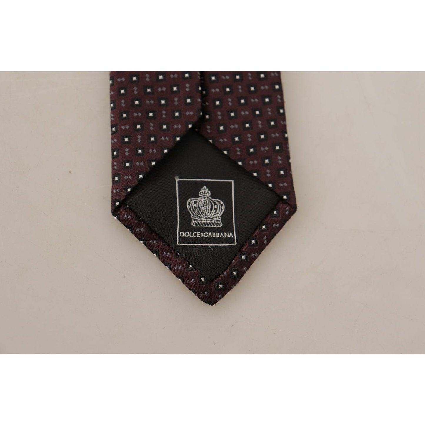 Dolce & Gabbana Elegant Geometric Silk Bow Tie Dolce & Gabbana Dark Gray