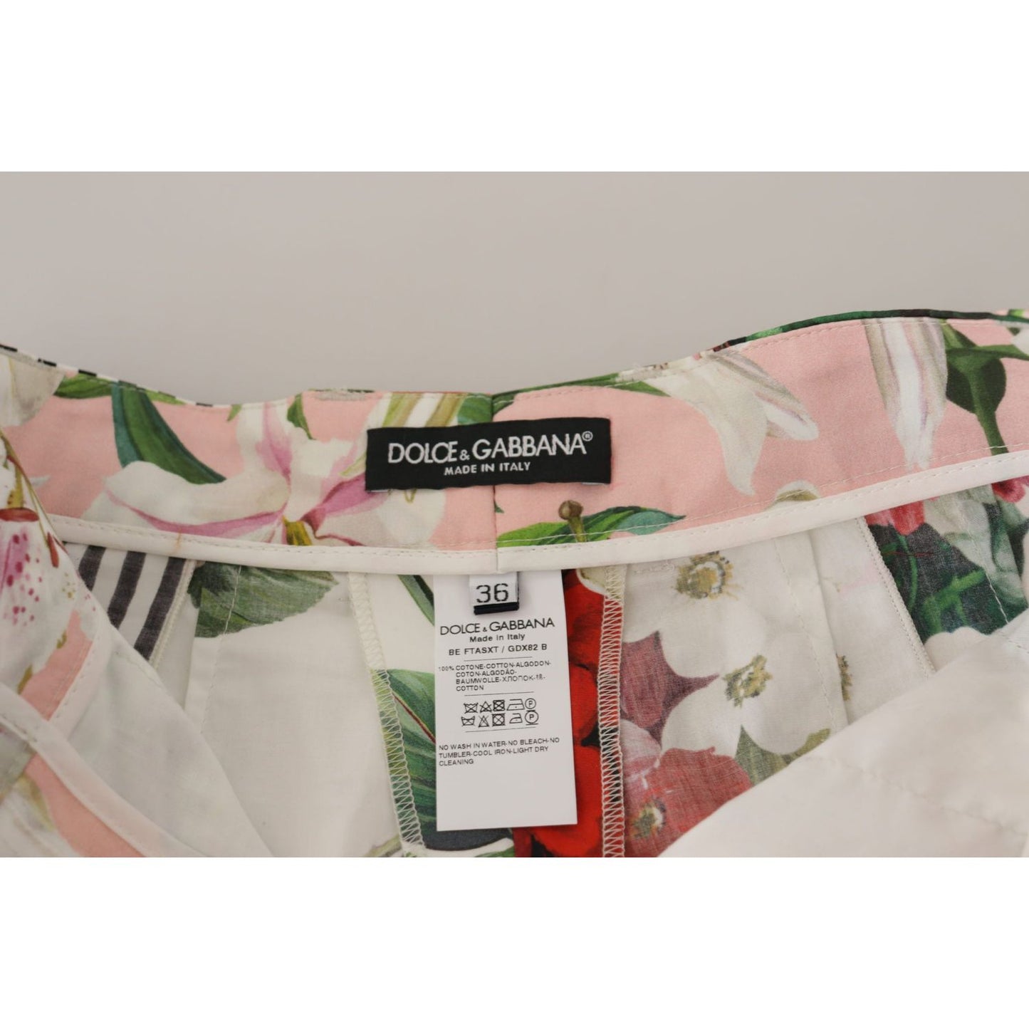 Dolce & Gabbana Floral High Waist Hot Pants Shorts Dolce & Gabbana Gray