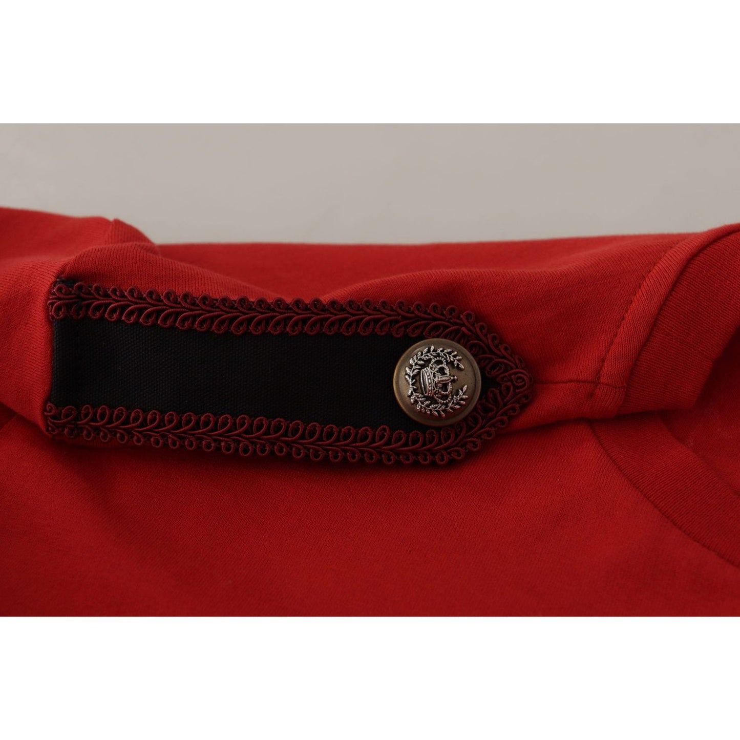 Dolce & Gabbana Elegant Red Crewneck Cotton Tee Dolce & Gabbana Gray