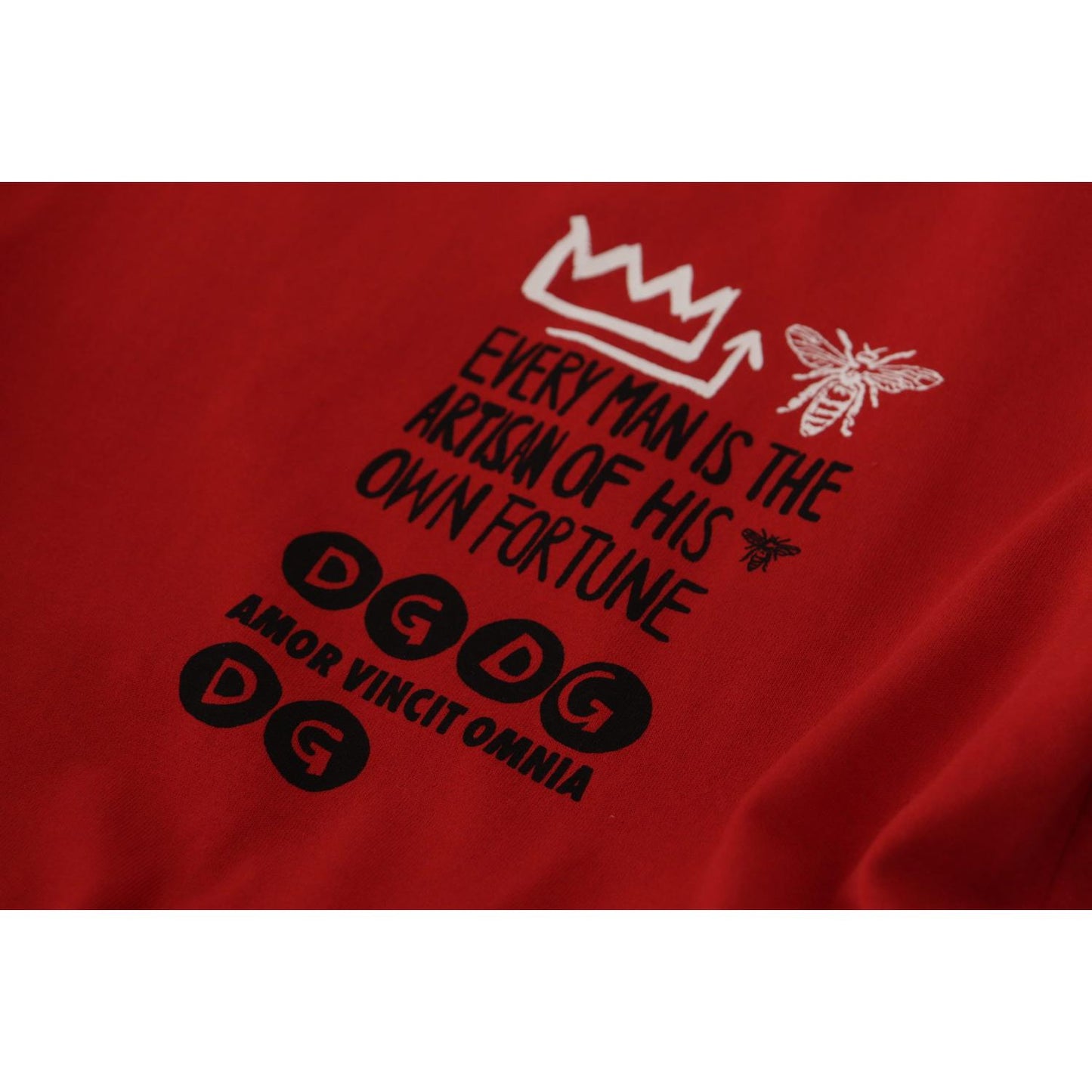 Dolce & Gabbana Elegant Red Crewneck Cotton Tee Dolce & Gabbana Dark Red
