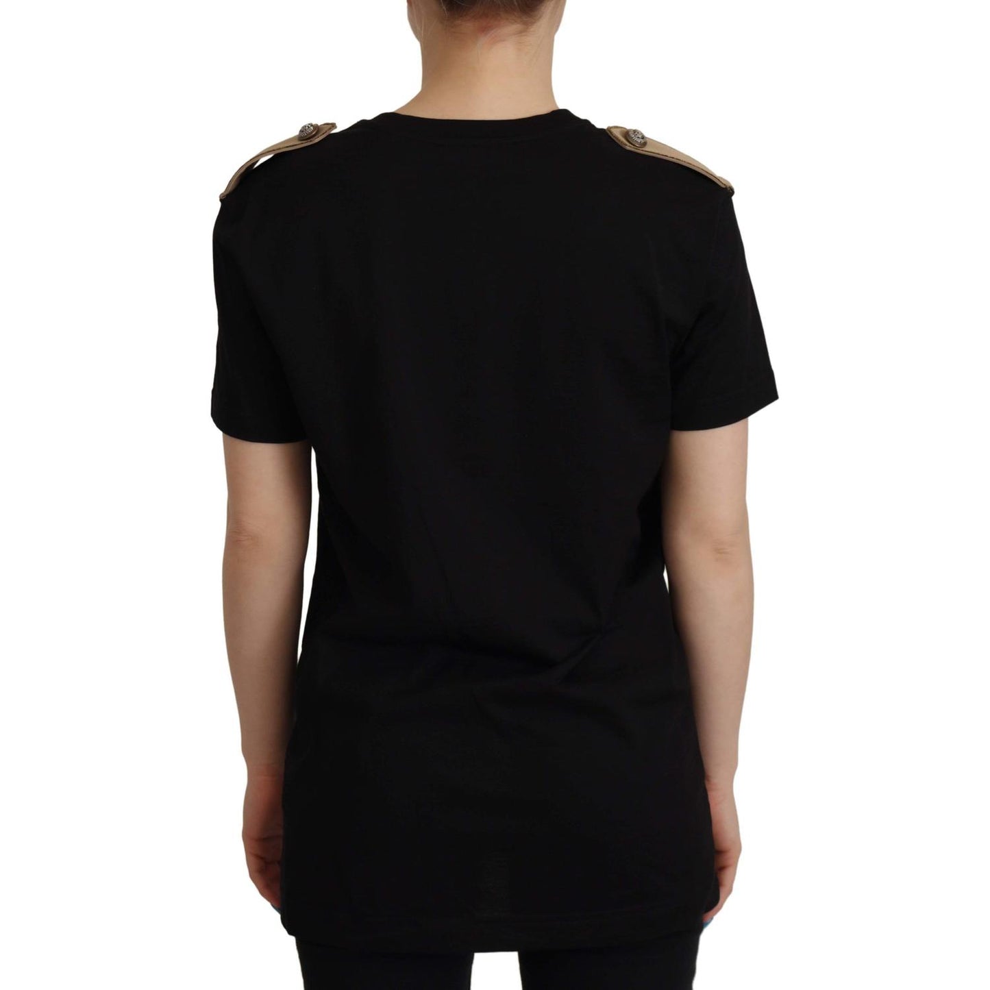 Dolce & Gabbana Chic Black Logo Cotton Tee for Women Dolce & Gabbana Black
