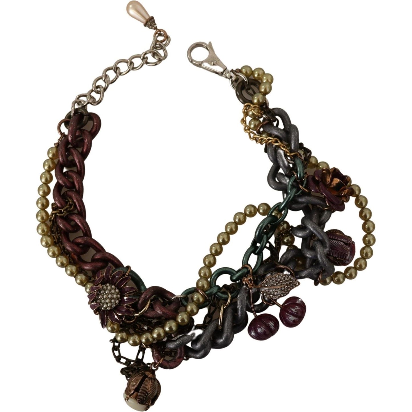 Dolce & Gabbana Sicilian Elegance Gold-Tone Statement Necklace Necklace Dolce & Gabbana Black