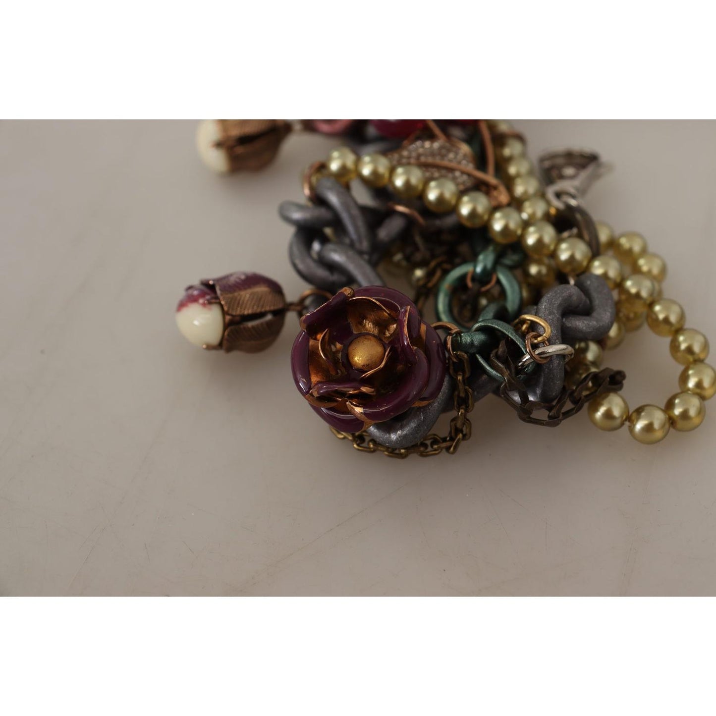Dolce & Gabbana Sicilian Elegance Gold-Tone Statement Necklace Necklace Dolce & Gabbana Rosy Brown