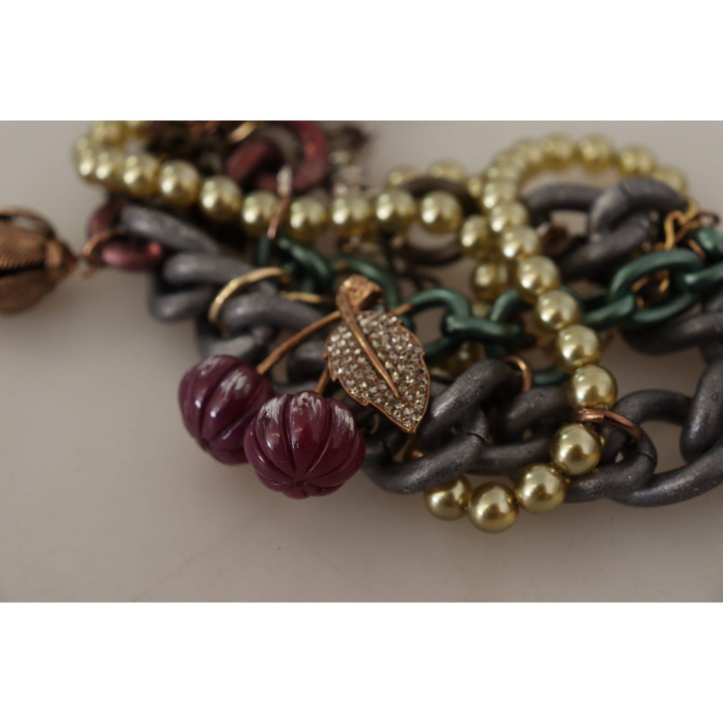 Dolce & Gabbana Sicilian Elegance Gold-Tone Statement Necklace Necklace Dolce & Gabbana Dim Gray