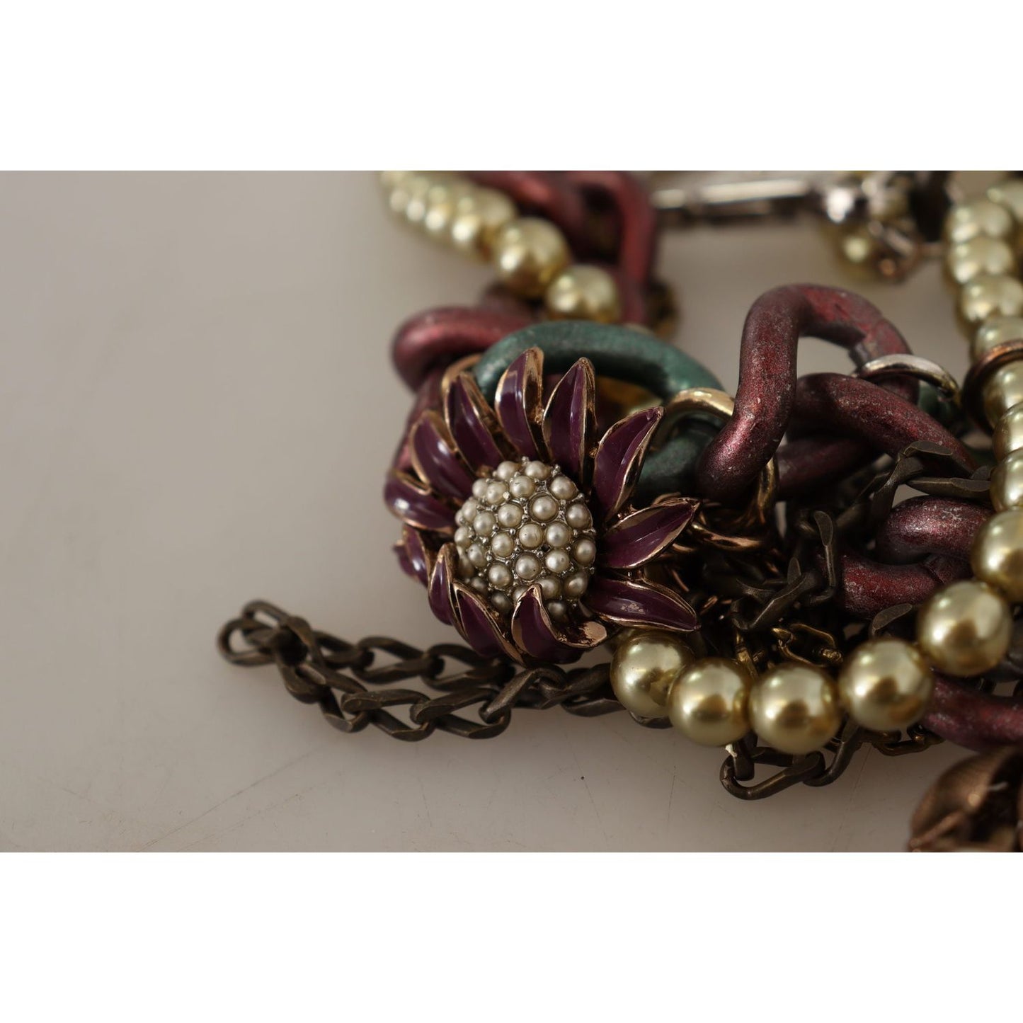 Dolce & Gabbana Sicilian Elegance Gold-Tone Statement Necklace Necklace Dolce & Gabbana Rosy Brown