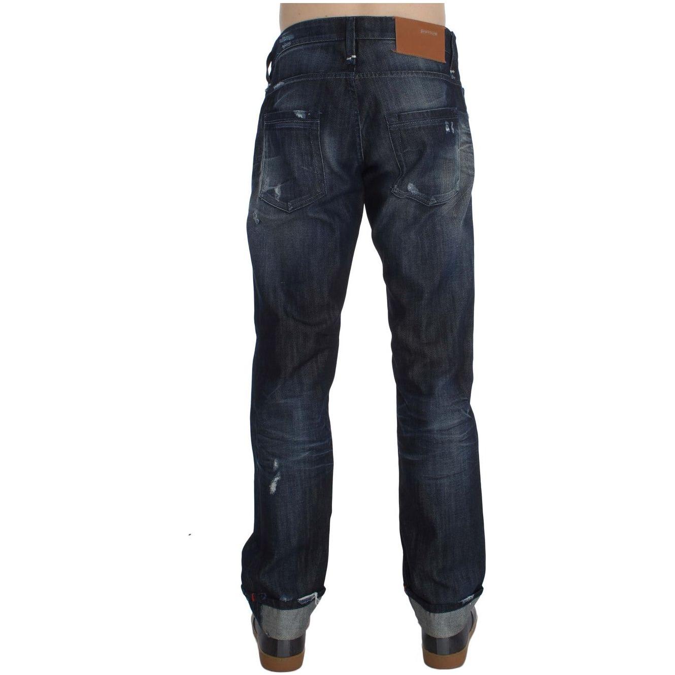 Acht Elegant Regular Straight Fit Blue Jeans Jeans & Pants Acht Dark Slate Gray
