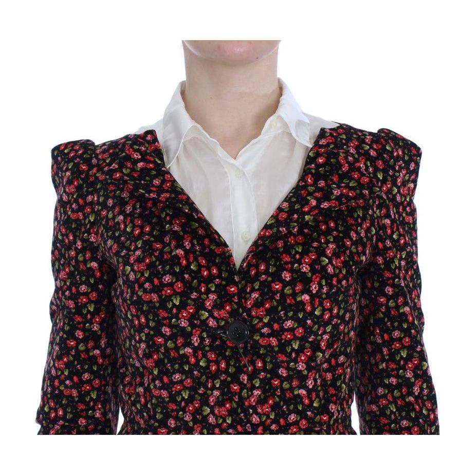 BENCIVENGA Elegant Floral Two-Piece Skirt Suit Set Skirt Suit BENCIVENGA Gray
