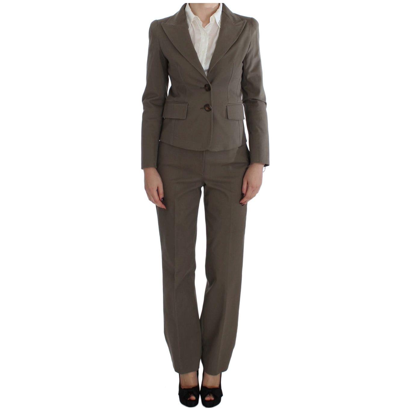 BENCIVENGA Beige Wool-Cotton Suit Set Chic Elegance BENCIVENGA Dark Slate Gray