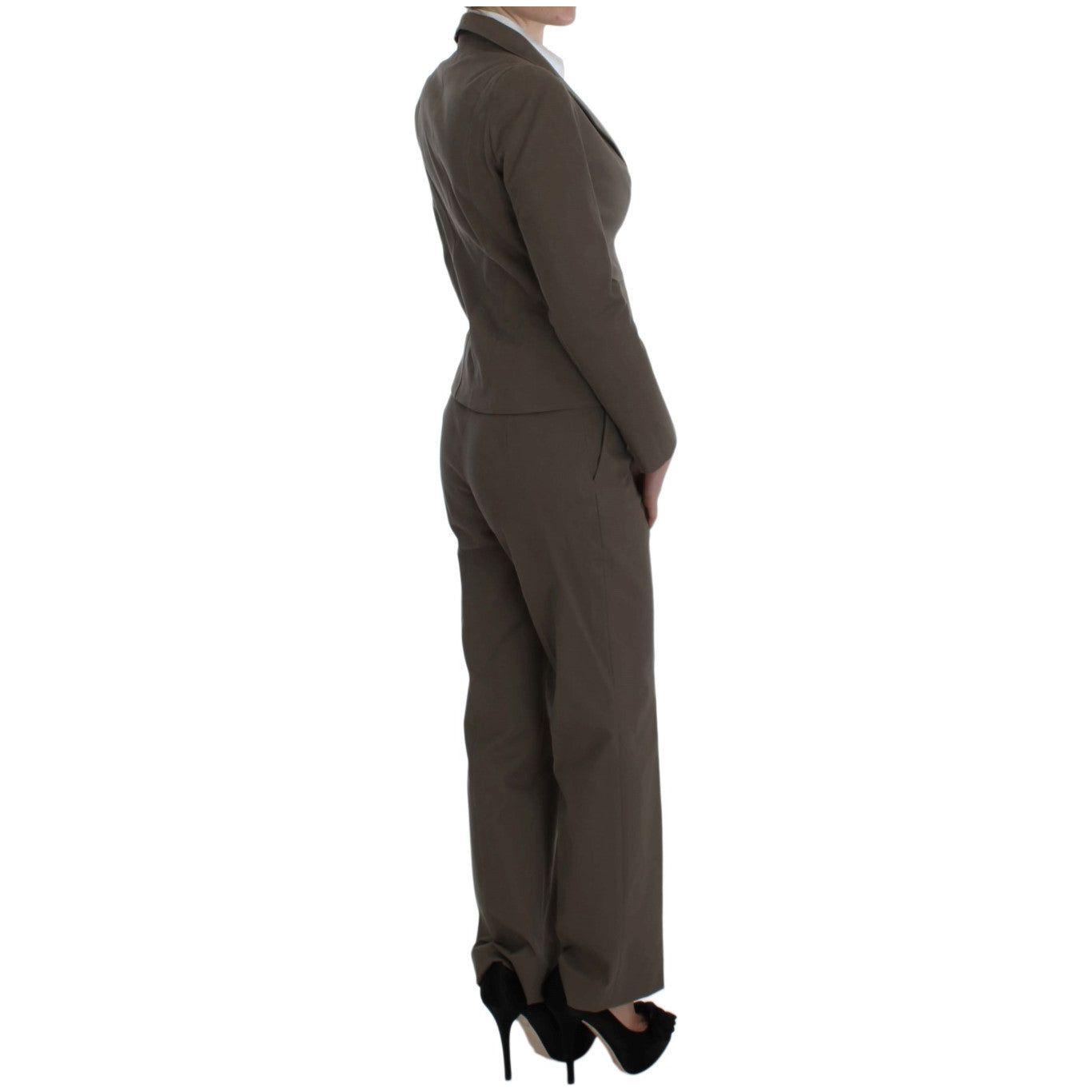 BENCIVENGA Beige Wool-Cotton Suit Set Chic Elegance BENCIVENGA Dark Slate Gray