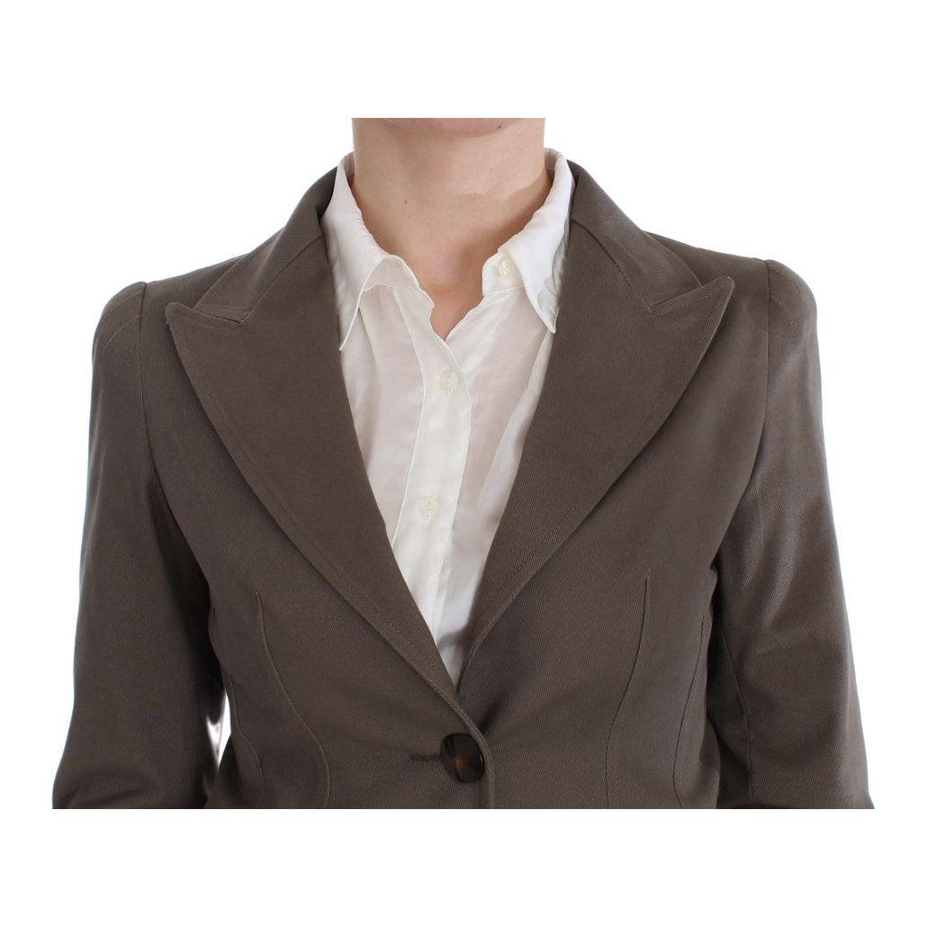 BENCIVENGA Beige Wool-Cotton Suit Set Chic Elegance BENCIVENGA Dark Slate Gray