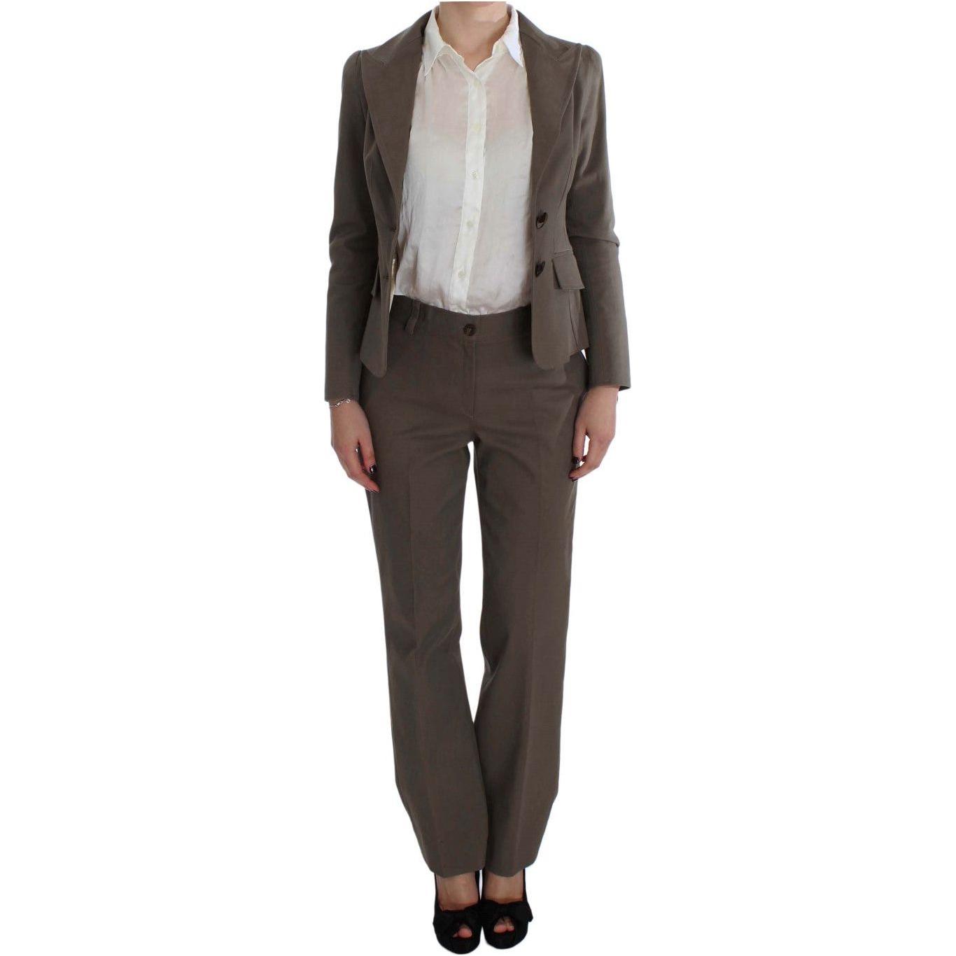 BENCIVENGA Beige Wool-Cotton Suit Set Chic Elegance BENCIVENGA Dark Slate Gray
