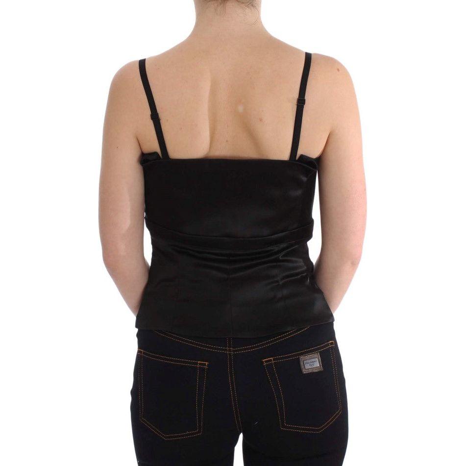 Exte Elegant Black Evening Cami Top Top Blouse Exte Tan