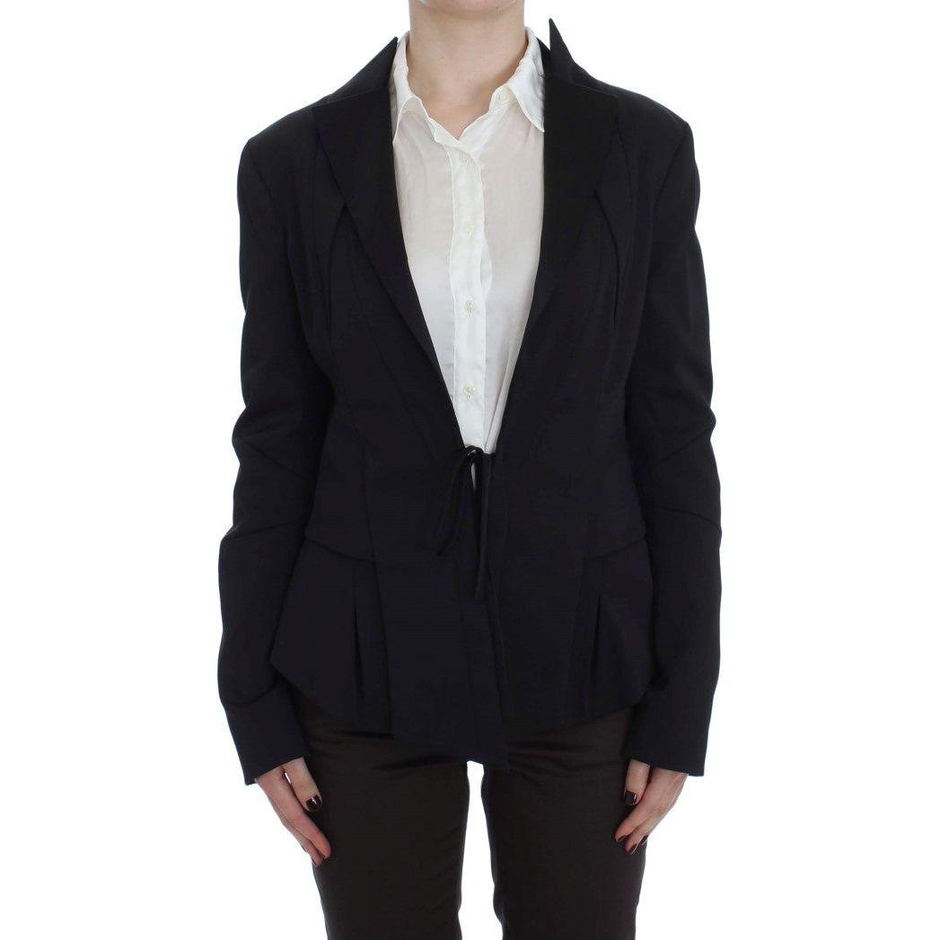Exte Elegant Black Stretch Blazer Jacket Blazer Jacket Exte Black