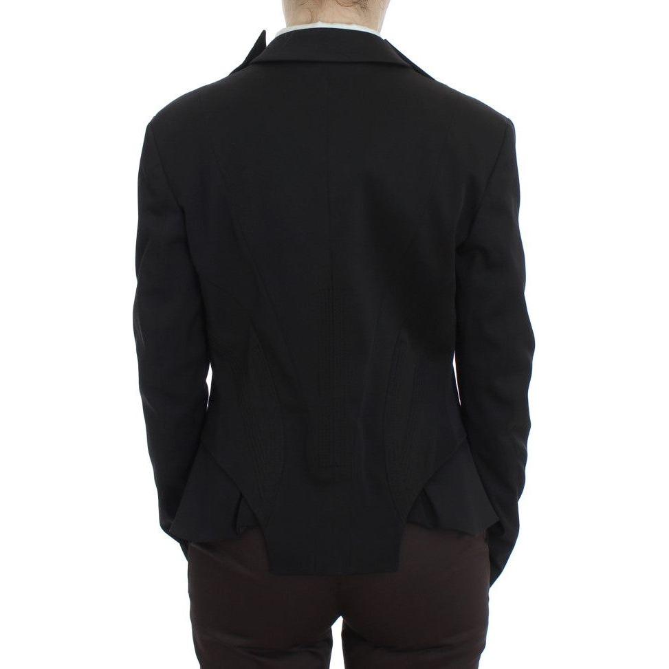 Exte Elegant Black Stretch Blazer Jacket Blazer Jacket Exte Black