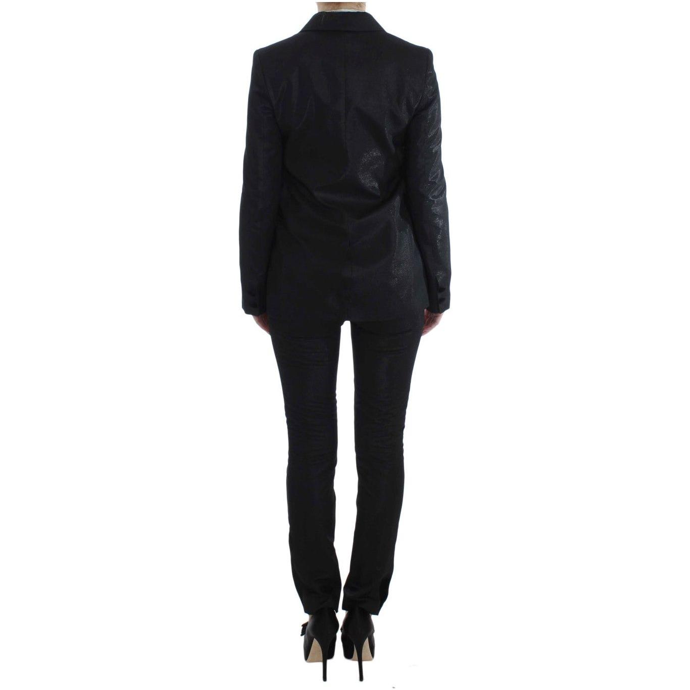 Exte Elegant Three-Piece Black Pants Suit Exte Black