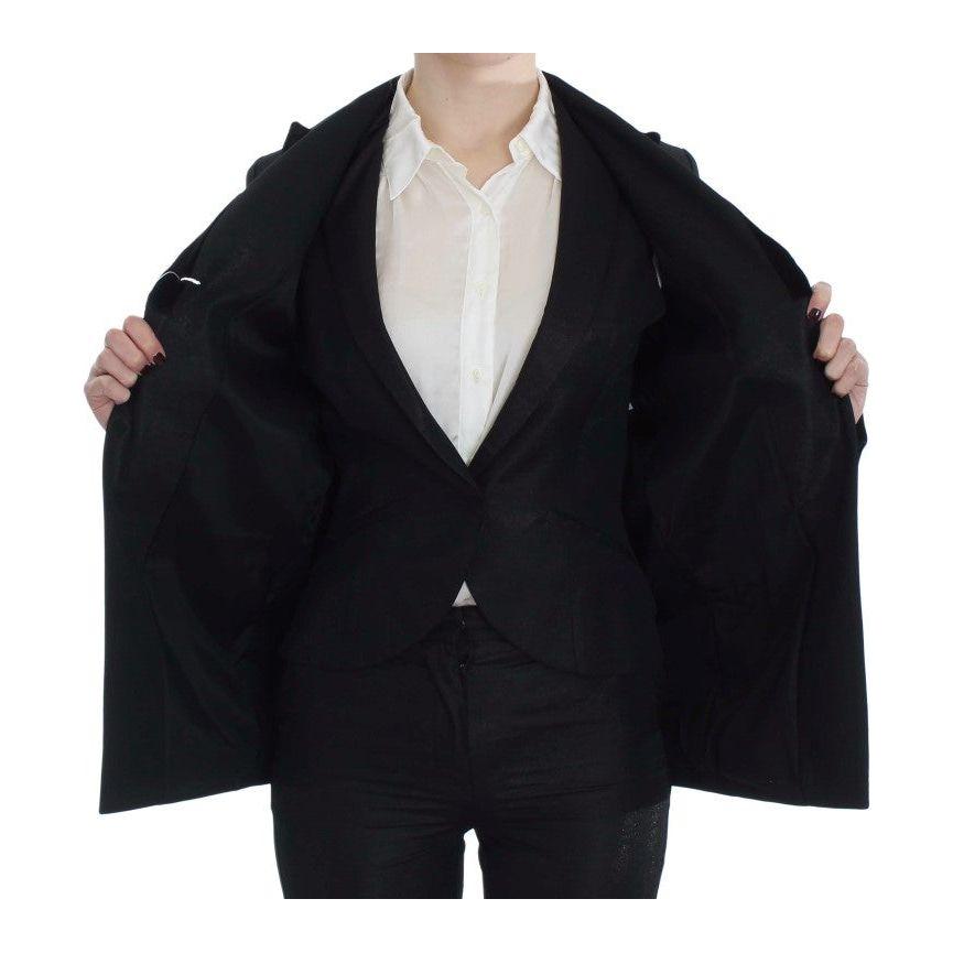 Exte Elegant Three-Piece Black Pants Suit Exte Black