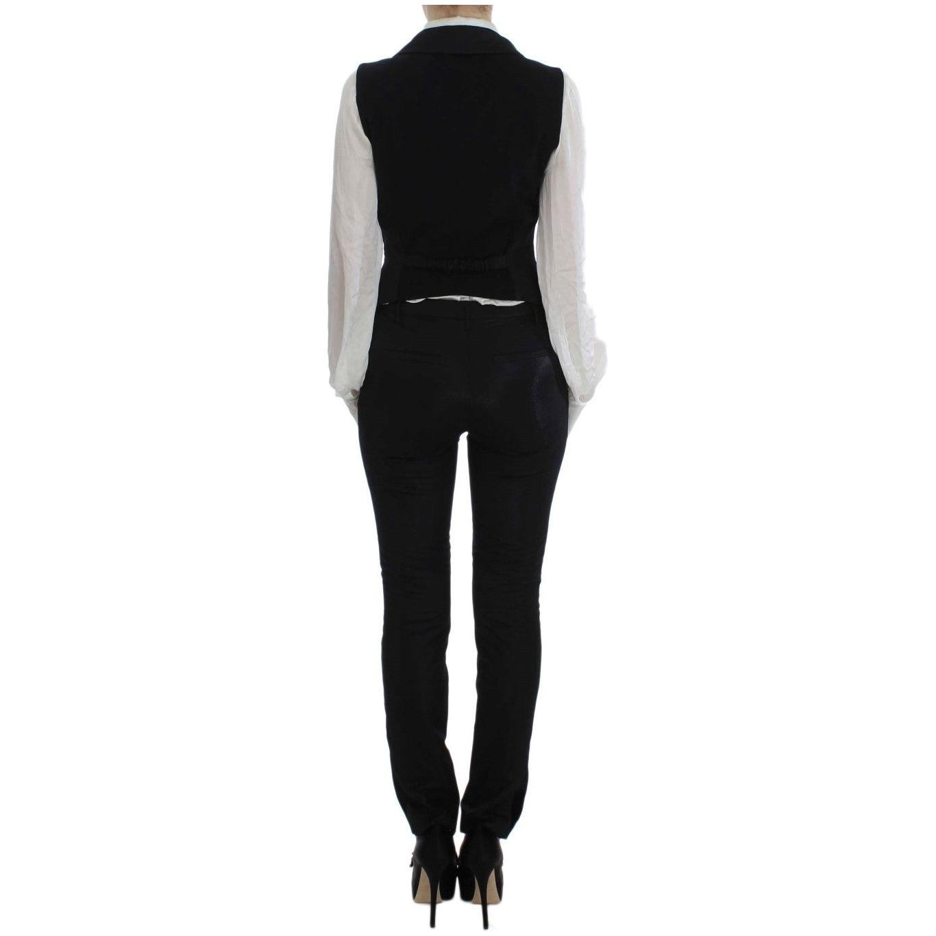 Exte Elegant Three-Piece Black Pants Suit Exte Gray