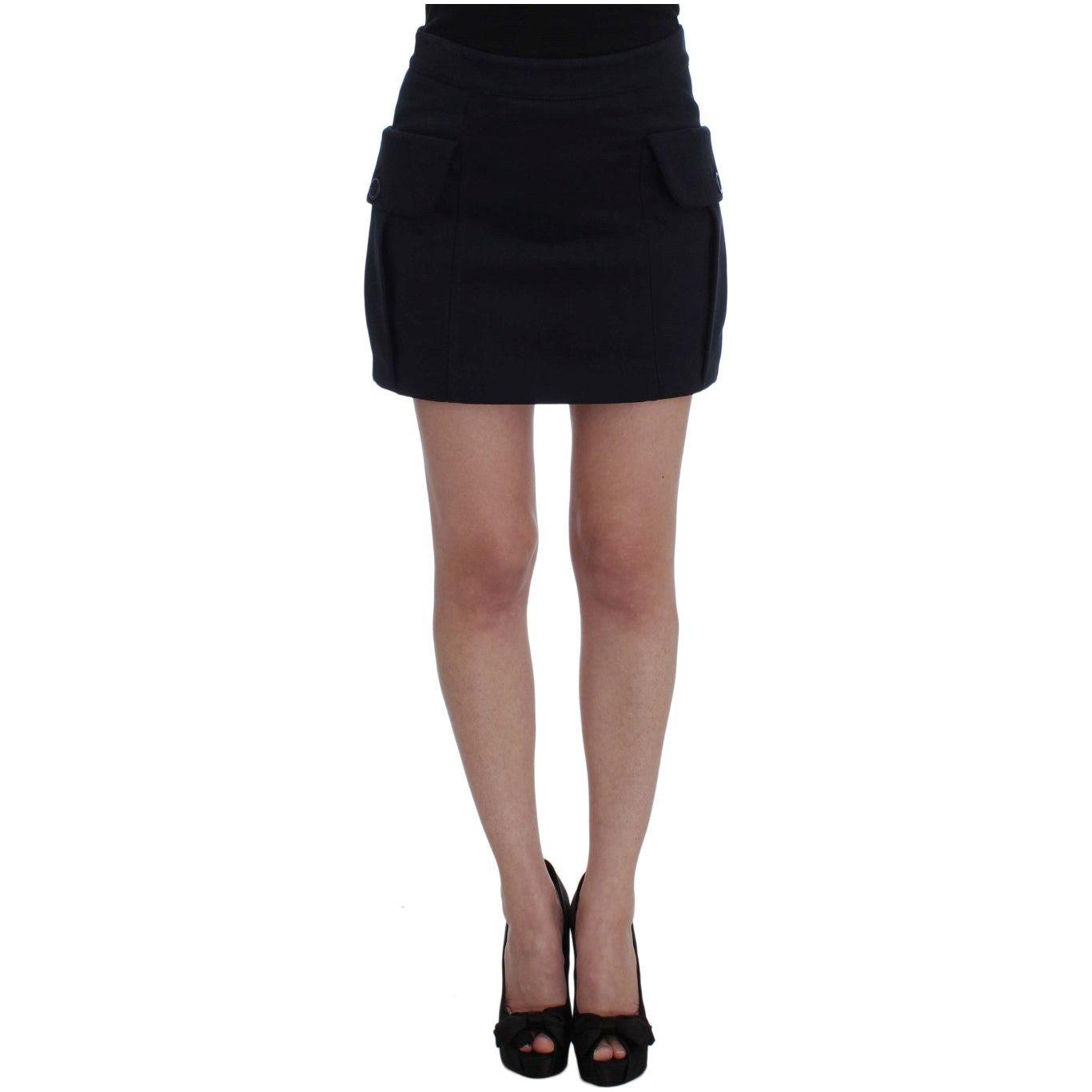 GF Ferre Chic Cotton Mini Skirt in Blue GF Ferre Black