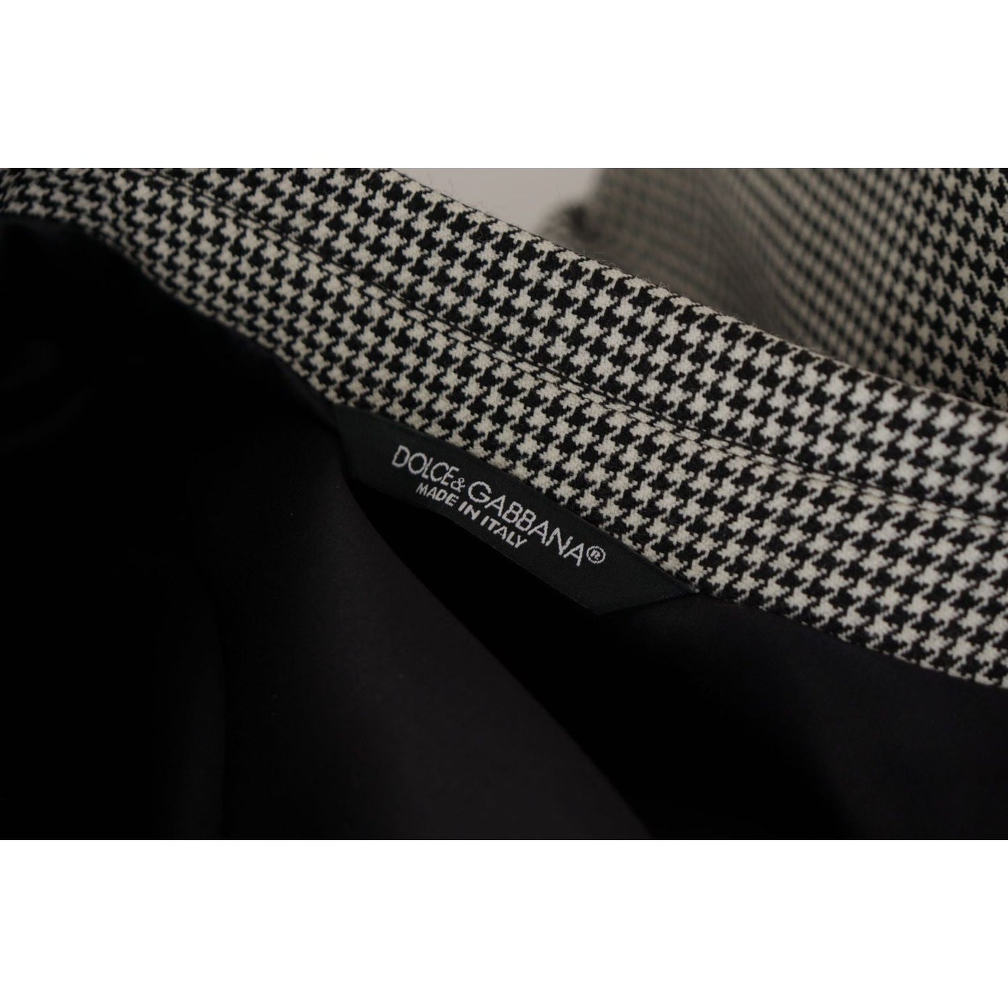 Dolce & Gabbana Elegant Gray Checkered Wool Blazer Dolce & Gabbana Black