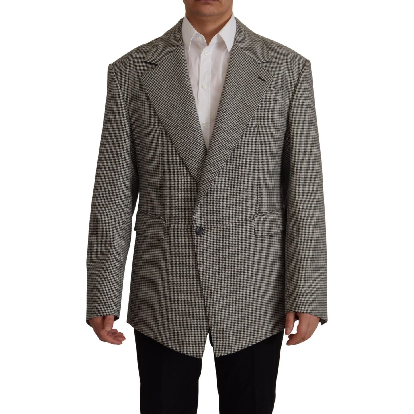 Dolce & Gabbana Elegant Gray Checkered Wool Blazer Dolce & Gabbana Dark Slate Gray
