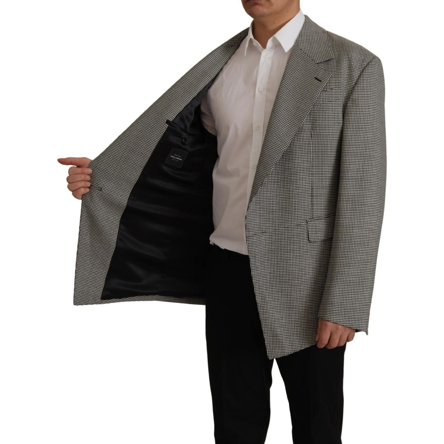 Dolce & Gabbana Elegant Gray Checkered Wool Blazer Dolce & Gabbana Dark Slate Gray