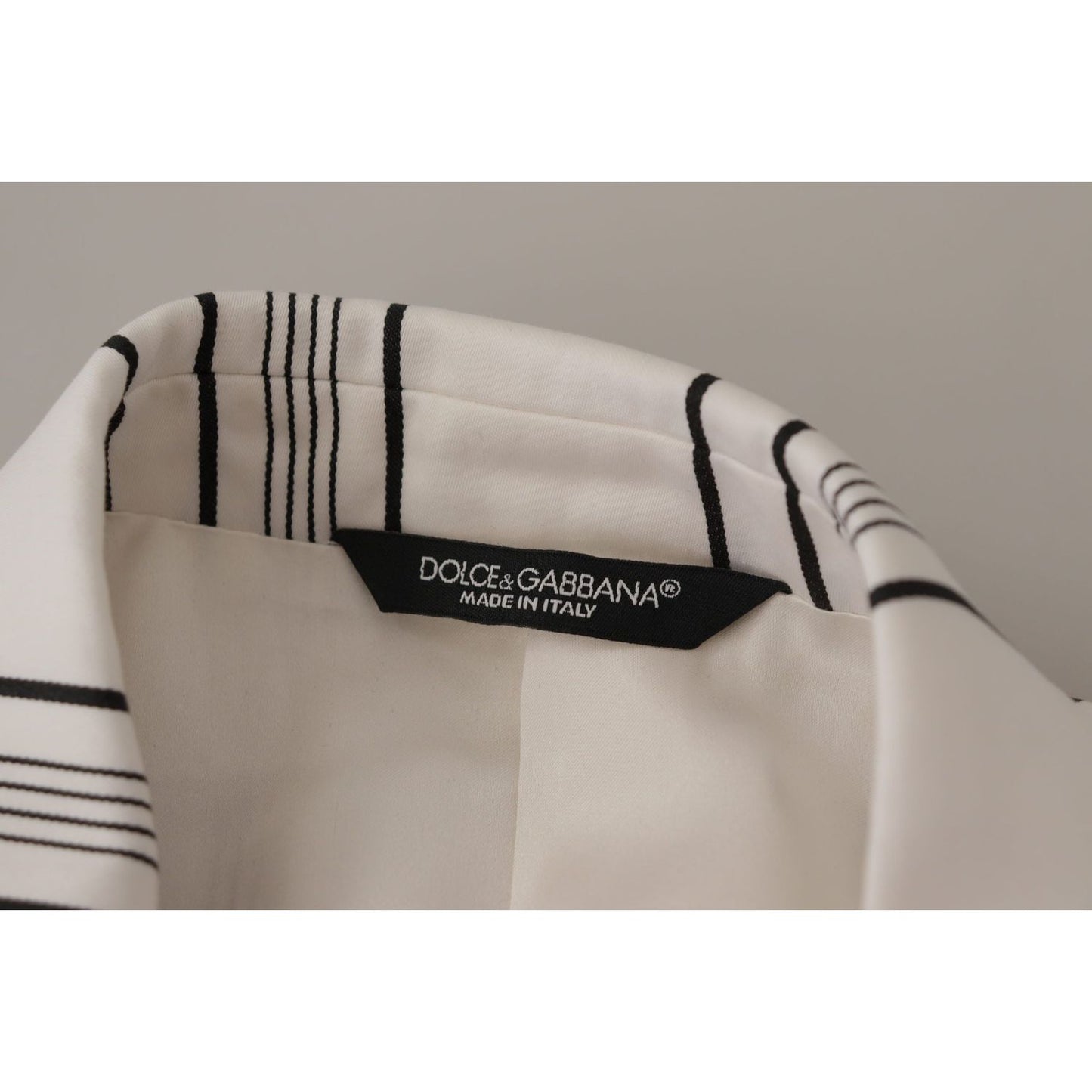 Dolce & Gabbana Elegant Striped Cotton Blend Blazer Dolce & Gabbana Rosy Brown