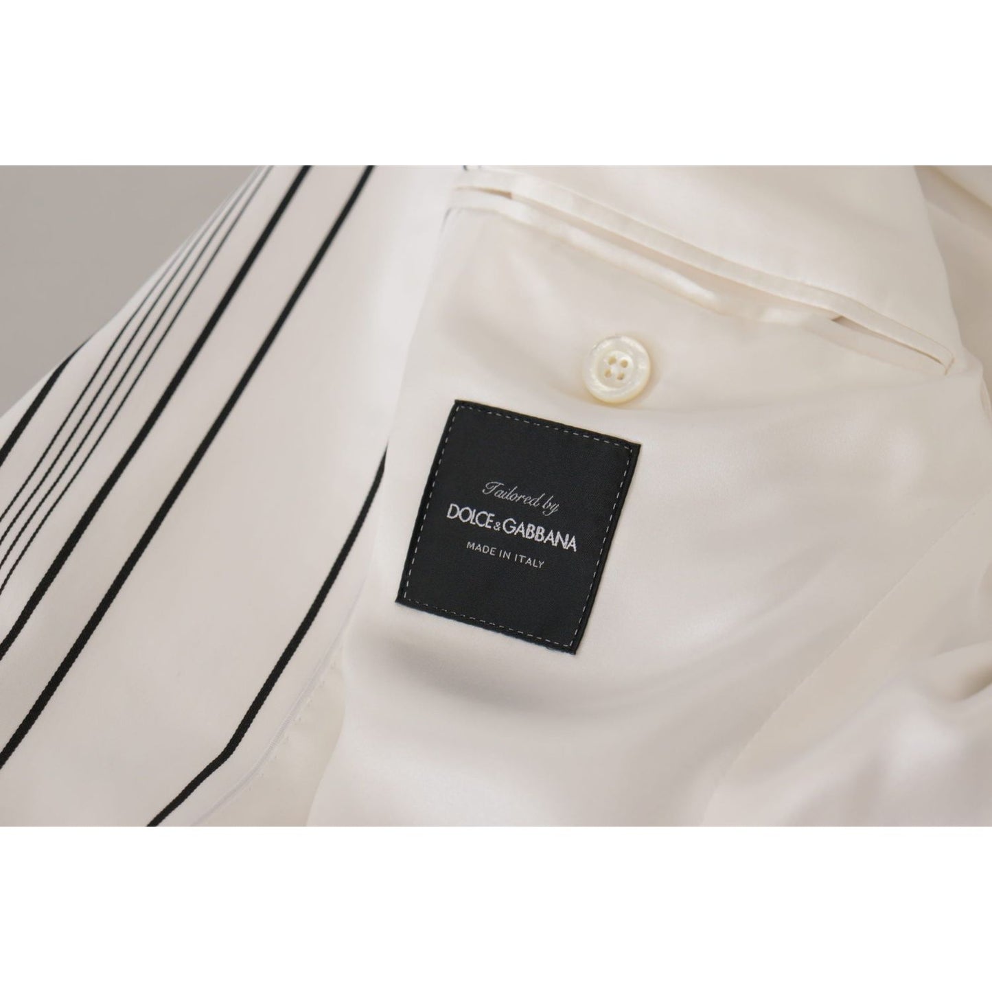 Dolce & Gabbana Elegant Striped Cotton Blend Blazer Dolce & Gabbana Gray