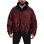 Dolce & Gabbana Elegant Bordeaux Full Zip Hooded Jacket Dolce & Gabbana Black