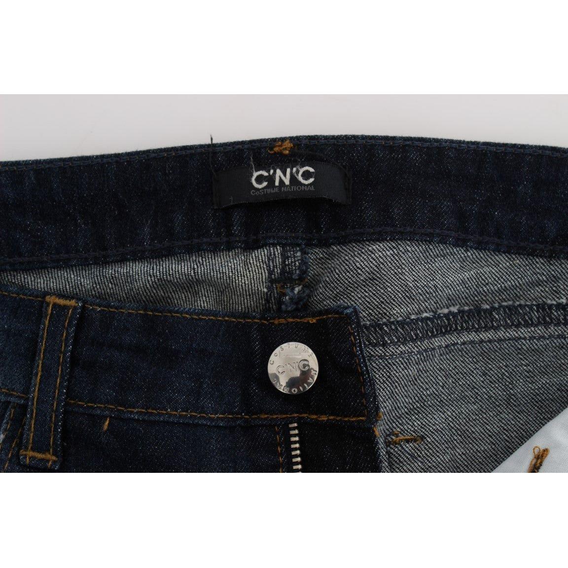 Costume National Blue Cotton Slim Fit Bootcut Jeans SIG30198-1