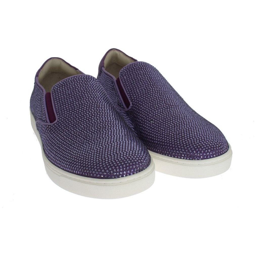 Dolce & Gabbana Purple Strass Canvas Logo Sneakers MV1093-44