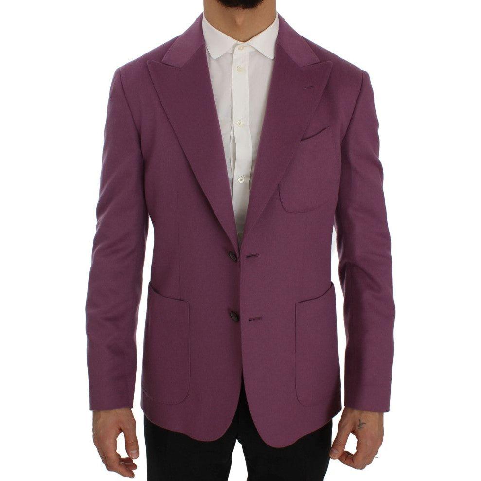 Dolce & Gabbana Purple Cashmere Slim Fit Blazer Jacket SIG50054-1