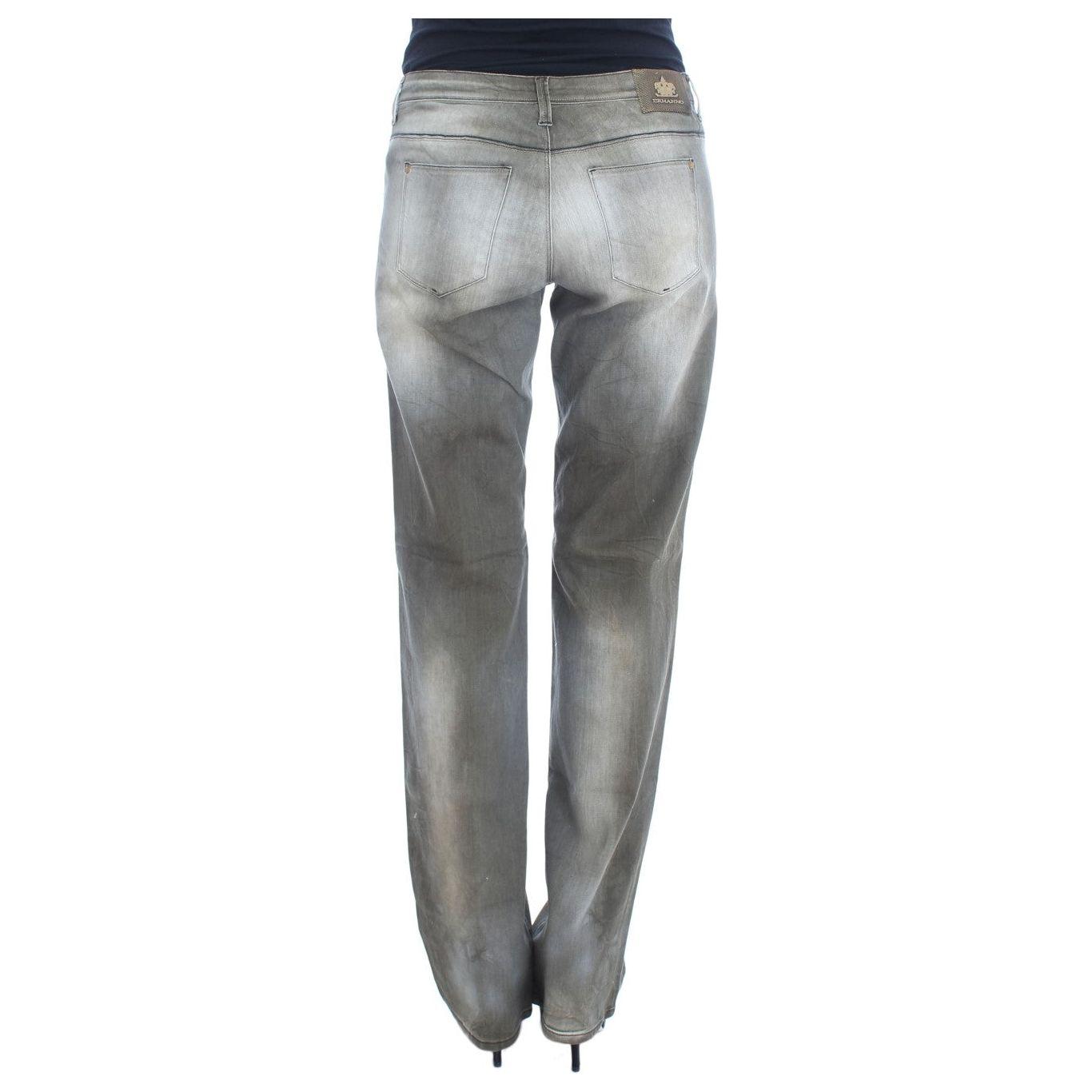 Ermanno Scervino Gray Cotton Blend Loose Fit Boyfriend Jeans SIG30293-1