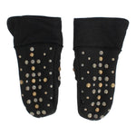 Dolce & Gabbana Elegant Studded Gray Wool Gloves Dolce & Gabbana Black