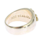 Nialaya Silver Statement Mens Ring Ring Nialaya Antique White
