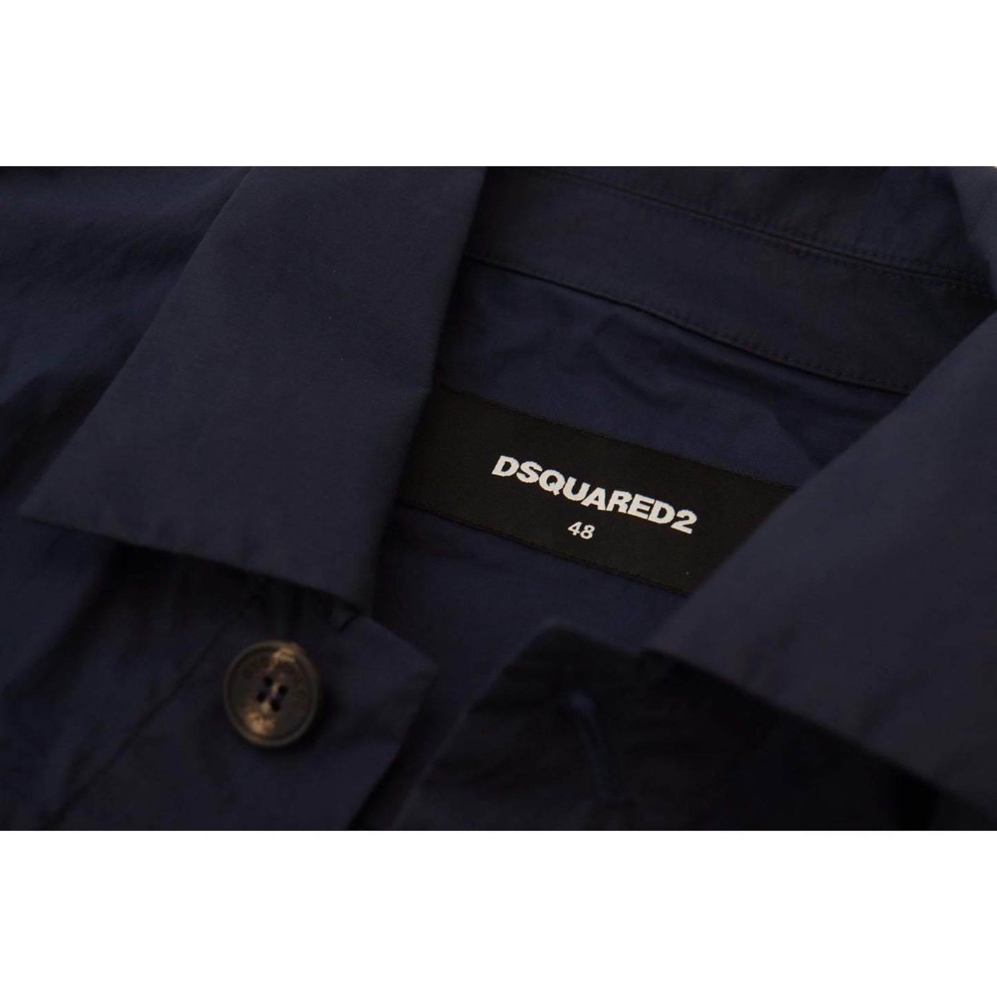 Dsquared² Svelte Dark Blue Cotton Shirt Dsquared² Black
