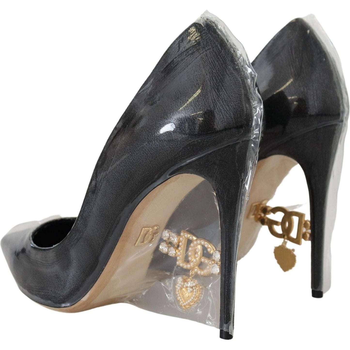 Dolce & Gabbana Elegant Black Gold Detail Heels Pumps Dolce & Gabbana Dark Slate Gray