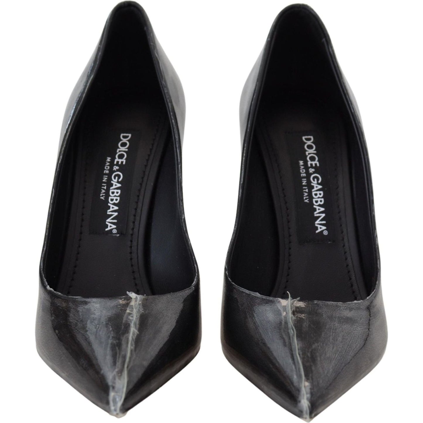 Dolce & Gabbana Elegant Black Gold Detail Heels Pumps Dolce & Gabbana Black