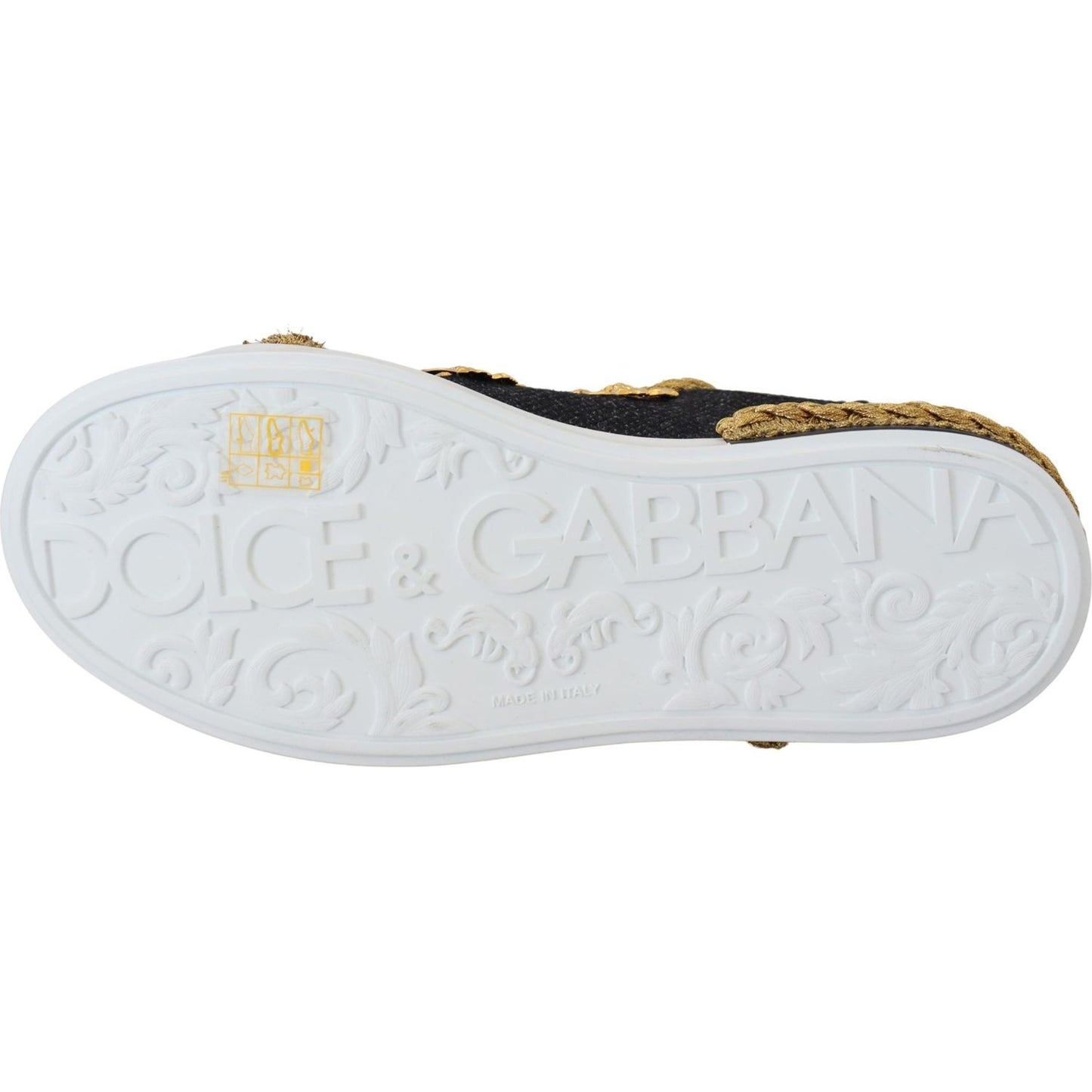 Dolce & Gabbana Elegant Portofino Leather Sneakers in Black Dolce & Gabbana Light Gray